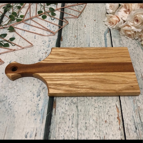 Wood cutting board serving charcuterie brown small